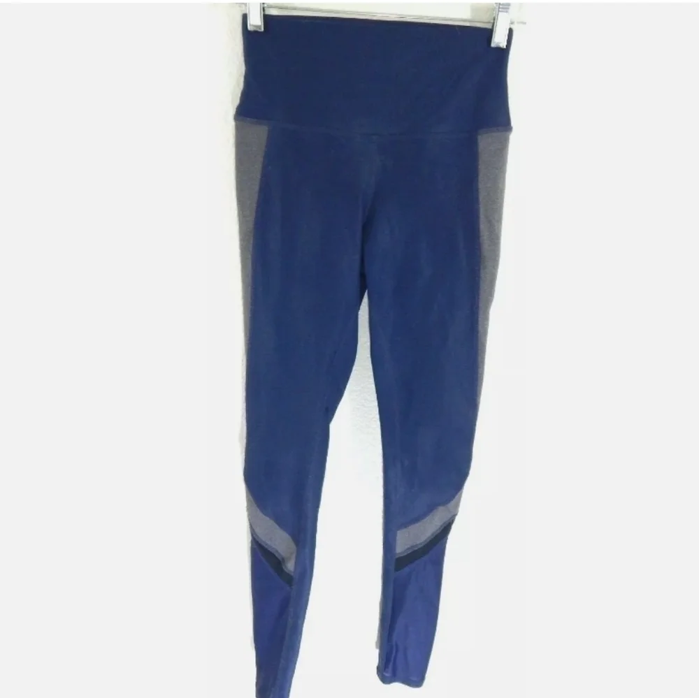 Alo Yoga Elevate Navy Gray Mesh Inset Leggings